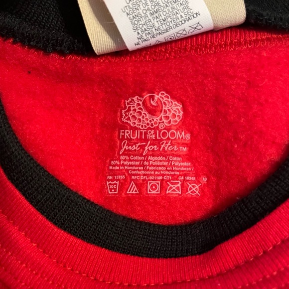 Vintage Top Stitch Morning Sun Christmas Tree Holly Collar Sweatshirt Size M - Picture 5 of 12